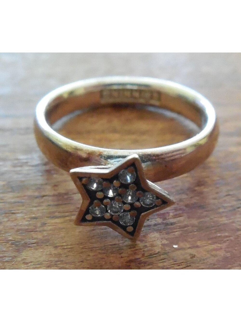 Spinning Jewelry Denmark 925 Sterling Silver Gold Plated Pave CZ Star Stacking R